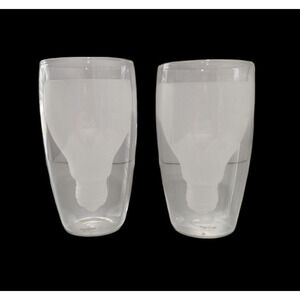 Highwave Good Idea Frosted Beer Glass Set of 2 Lightbulb Bulb Double Wall